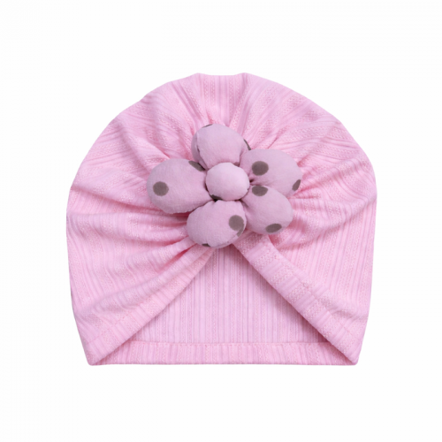 Βρεφικό Τουρμπάνι Ροζ Turban pink with flower 85563